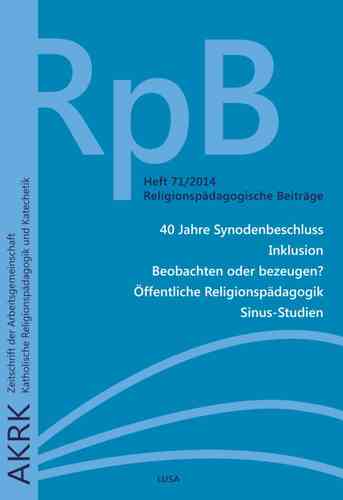 Religionspädagogische Beiträge RpB 71/2014